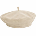Kord-Baskenmütze in Beige