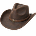 Western Cowboyhut Braun mit Sternverzierung