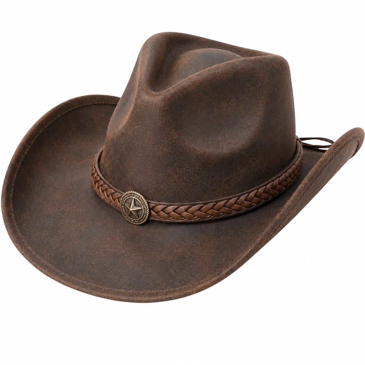 Western Cowboyhut Braun mit Sternverzierung