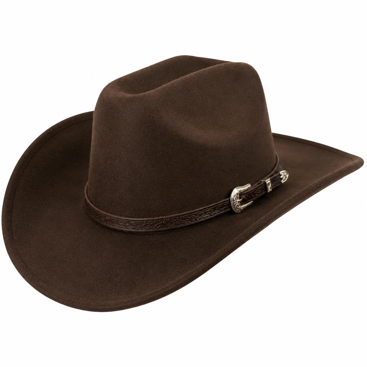 Brauner Cowboyhut für Herren mit dekorativer Schnalle