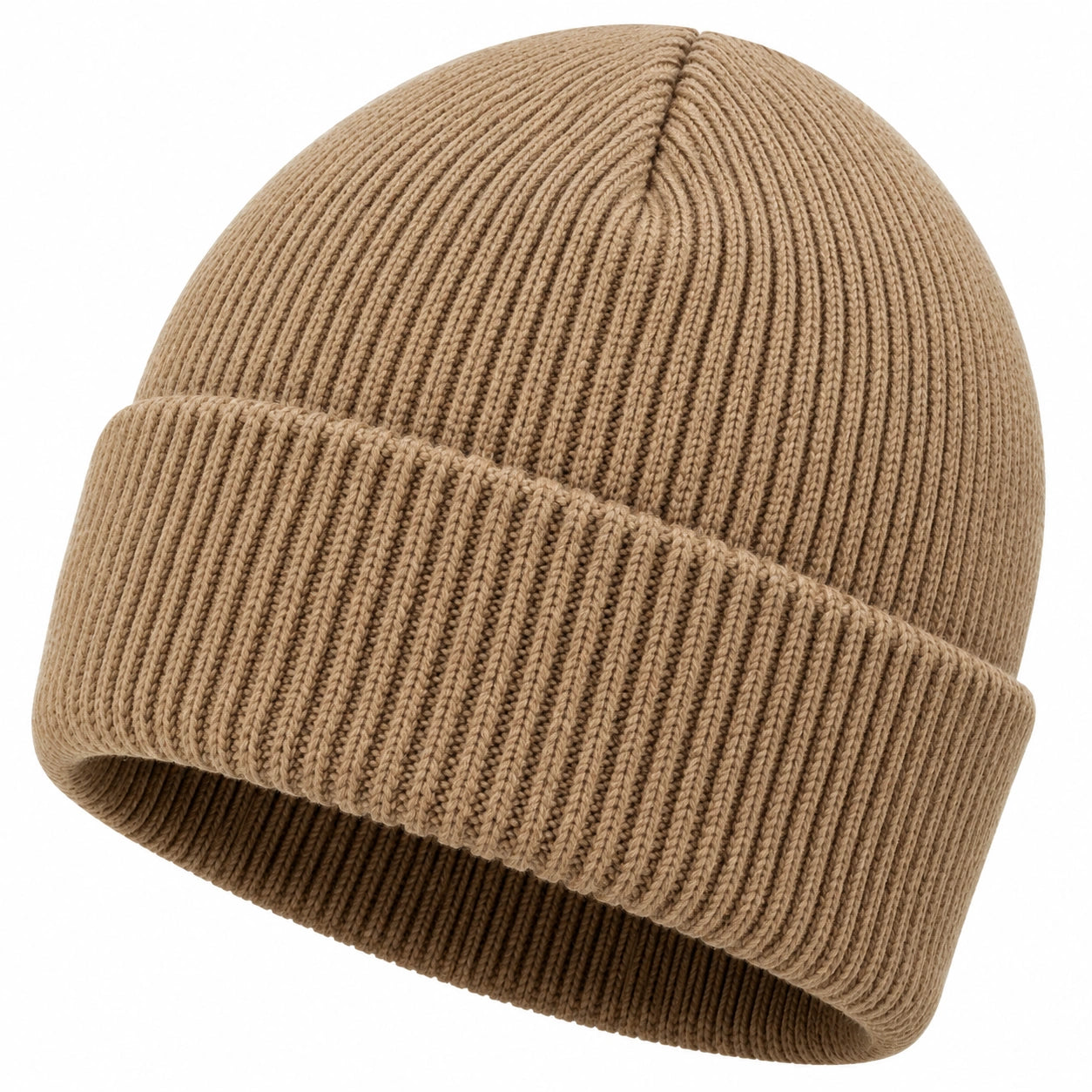 Unisex Rippstrickmütze Beige