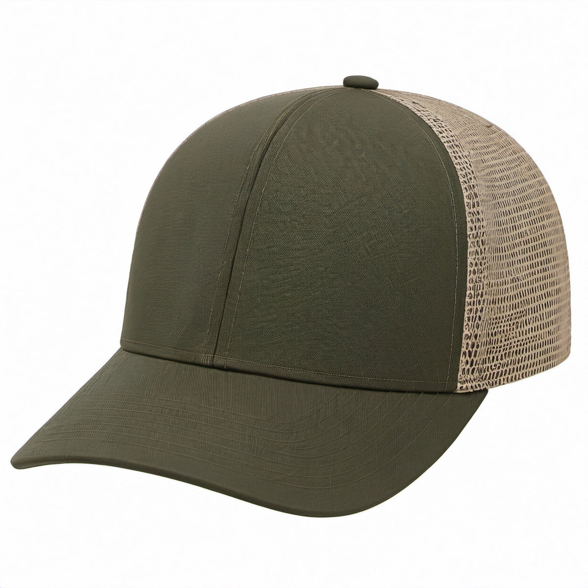 Snapback Cap mit Mesh Oliv/Beige