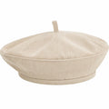 Kord-Baskenmütze in Beige