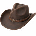 Western Cowboyhut Braun mit Sternverzierung