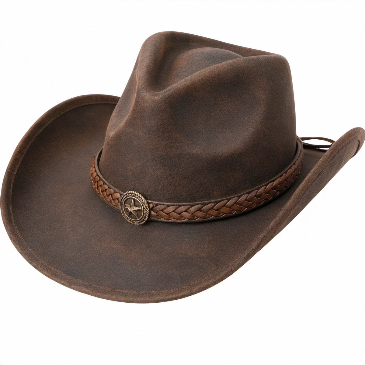 Western Cowboyhut Braun mit Sternverzierung