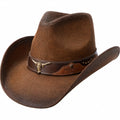 Unisex Cowboyhut Braun mit Stierkopf-Verzierung