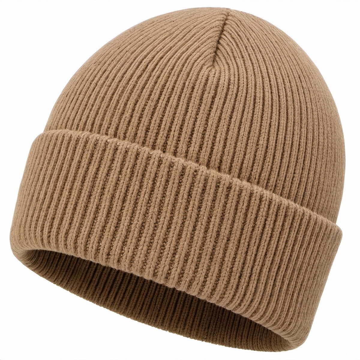 Unisex Rippstrickmütze Beige