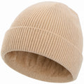 Beige Wintermütze mit Fleecefutter für Erwachsene